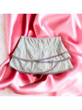 LUCKY IN LOVE White Tiered Ruffle Tennis Pickleball Skort Size XL